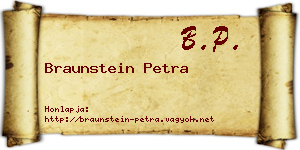 Braunstein Petra névjegykártya